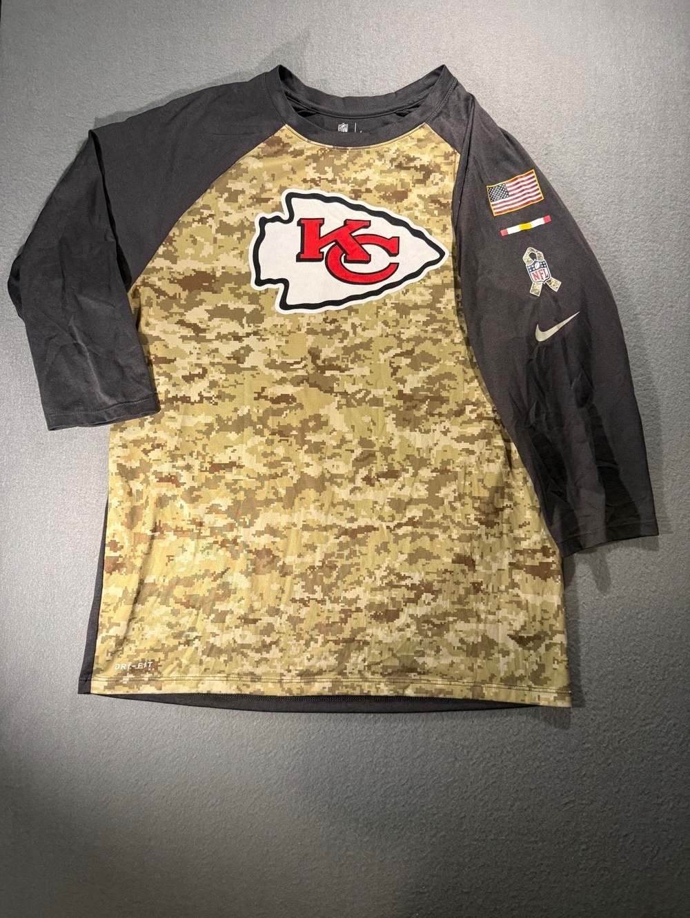 Nike NFL Kansas City Chiefs Dri-Fit Athletic Cut Tee Shirt Size L